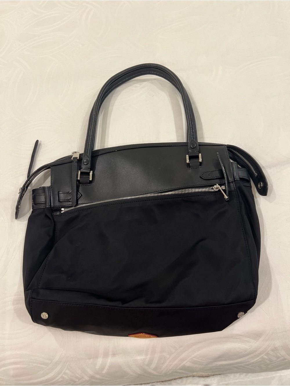 MZ Wallace Black Nylon and Leather Tote